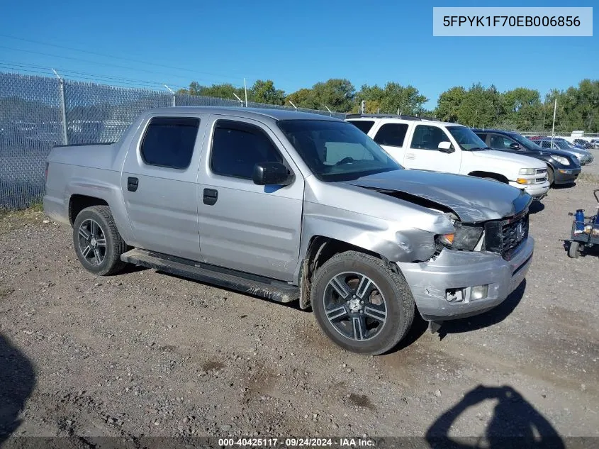 2014 Honda Ridgeline Sport VIN: 5FPYK1F70EB006856 Lot: 40425117