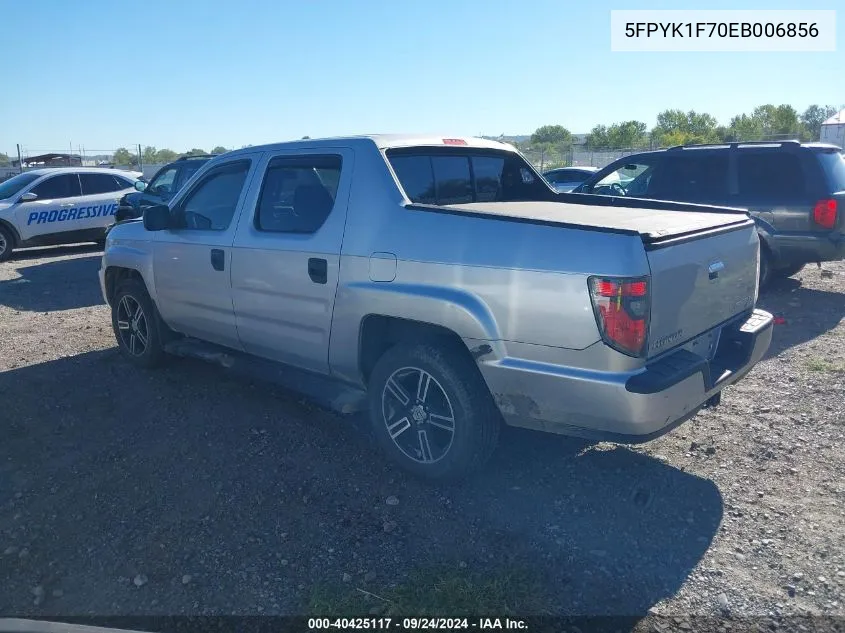 2014 Honda Ridgeline Sport VIN: 5FPYK1F70EB006856 Lot: 40425117