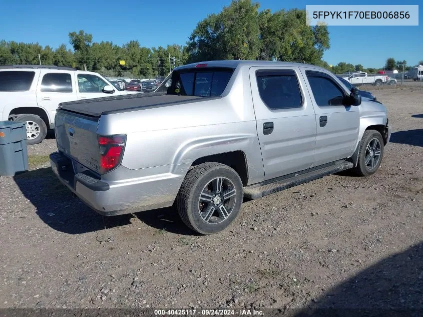 2014 Honda Ridgeline Sport VIN: 5FPYK1F70EB006856 Lot: 40425117