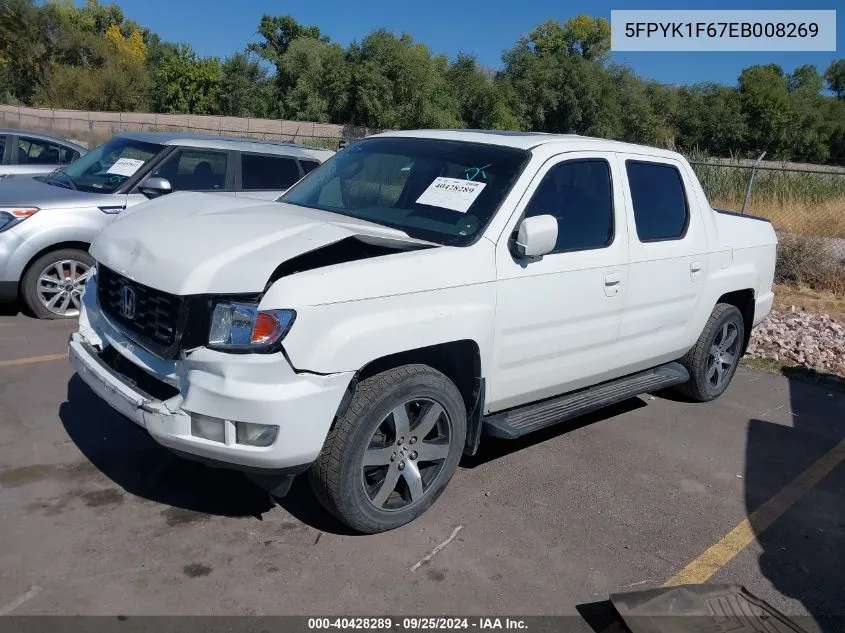 2014 Honda Ridgeline Se VIN: 5FPYK1F67EB008269 Lot: 40428289