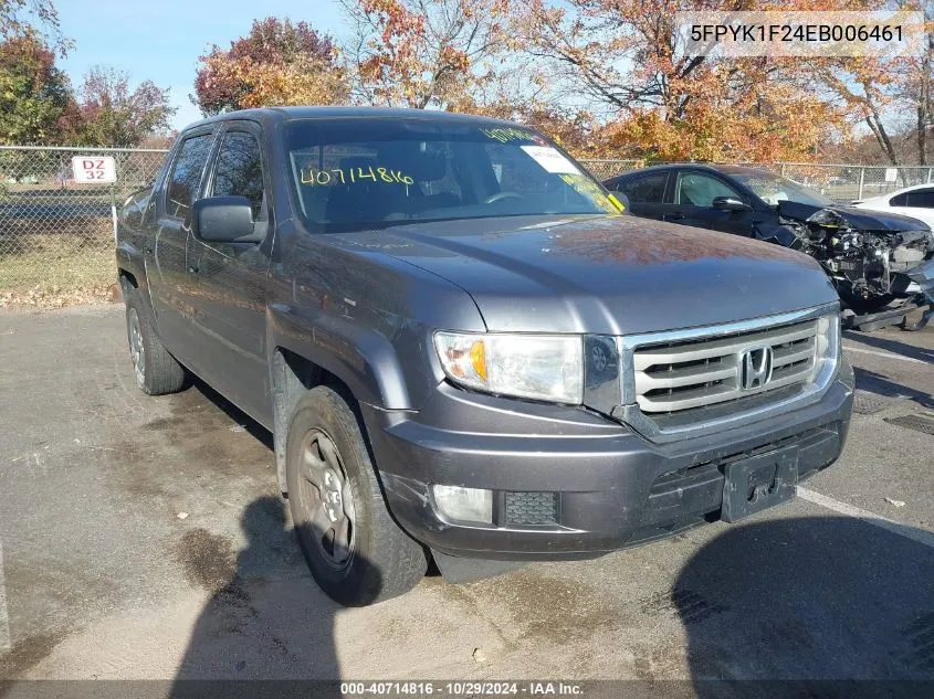 2014 Honda Ridgeline Rt VIN: 5FPYK1F24EB006461 Lot: 40714816