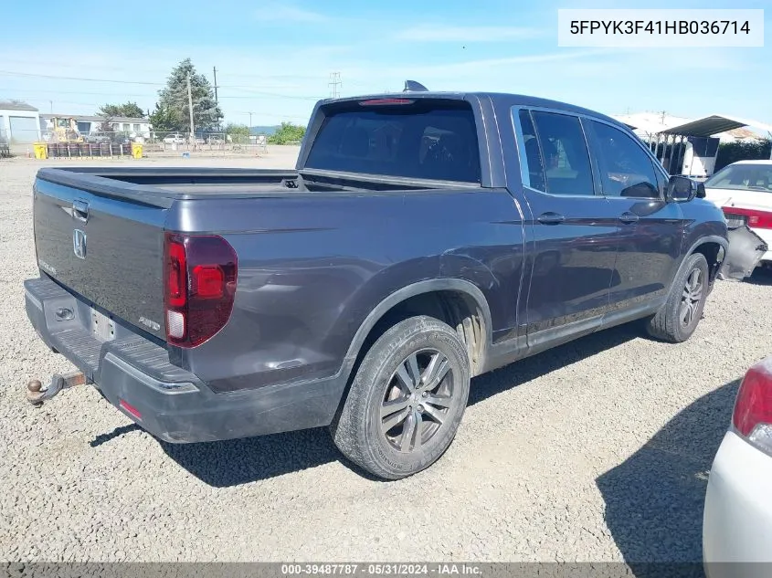 5FPYK3F41HB036714 2017 Honda Ridgeline Rts