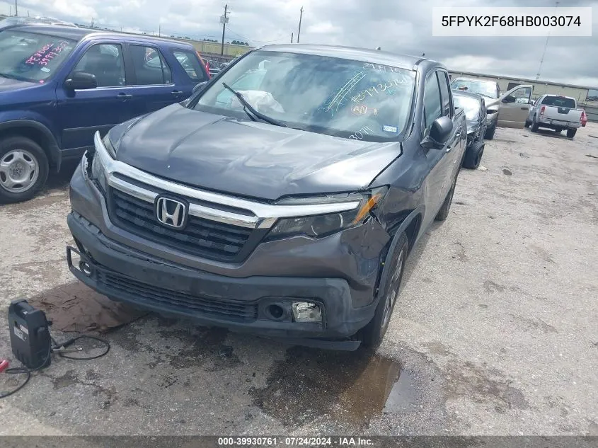 5FPYK2F68HB003074 2017 Honda Ridgeline Rtl-T