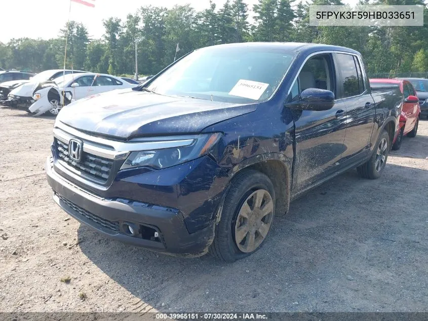 5FPYK3F59HB033651 2017 Honda Ridgeline Rtl