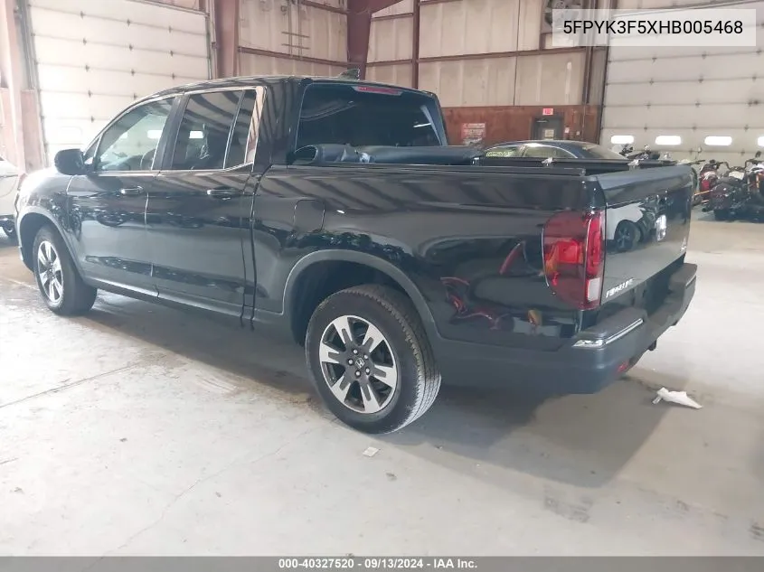 2017 Honda Ridgeline Rtl VIN: 5FPYK3F5XHB005468 Lot: 40327520