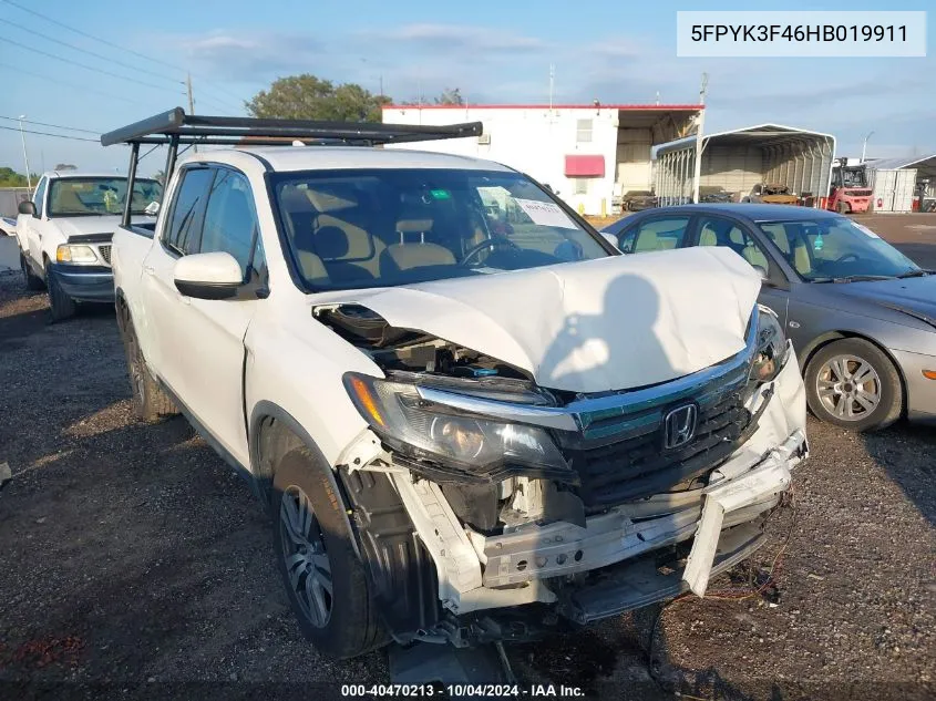 5FPYK3F46HB019911 2017 Honda Ridgeline Rts