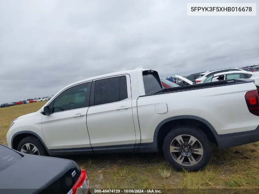 5FPYK3F5XHB016678 2017 Honda Ridgeline Rtl