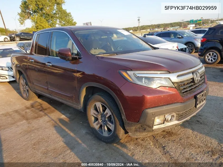 5FPYK3F74HB029959 2017 Honda Ridgeline Rtl