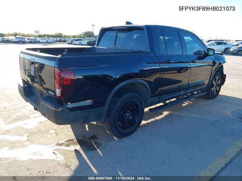 2017 Honda Ridgeline Black Edition VIN: 5FPYK3F89HB021073 Lot: 40897508