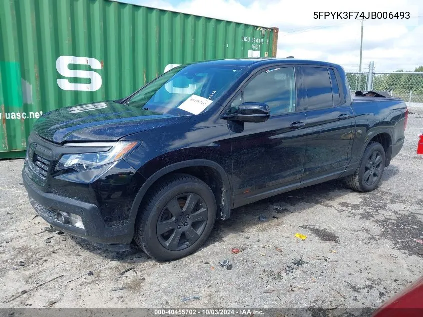 5FPYK3F74JB006493 2018 Honda Ridgeline Rtl-E