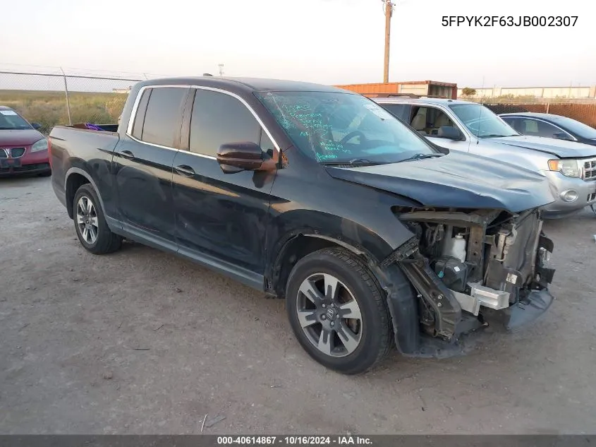 5FPYK2F63JB002307 2018 Honda Ridgeline Rtl-T