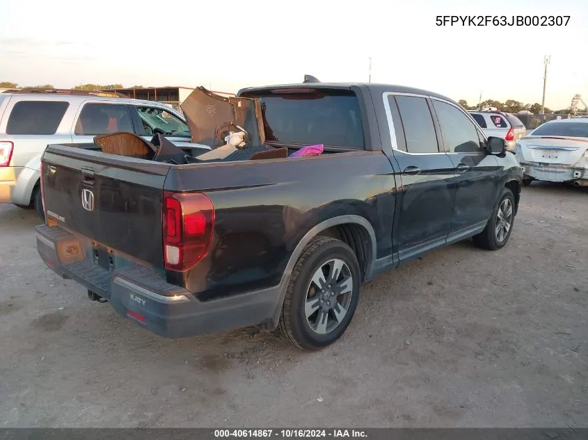 5FPYK2F63JB002307 2018 Honda Ridgeline Rtl-T