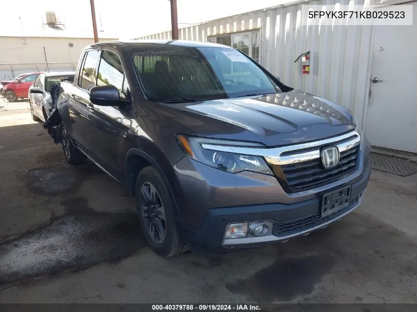 5FPYK3F71KB029523 2019 Honda Ridgeline Rtl-E