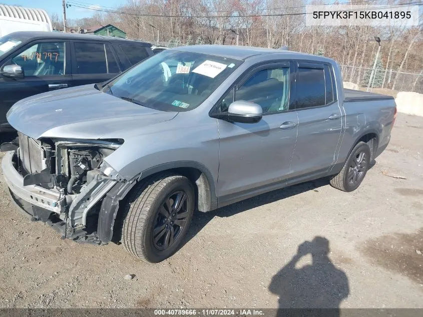 2019 Honda Ridgeline Sport VIN: 5FPYK3F15KB041895 Lot: 40789666