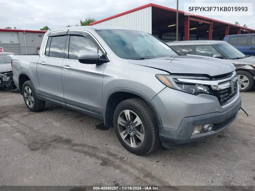 2019 Honda Ridgeline Rtl-E VIN: 5FPYK3F71KB015993 Lot: 40895207