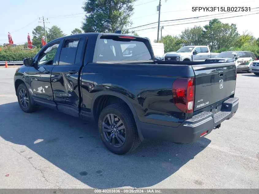 5FPYK3F15LB027531 2020 Honda Ridgeline Awd Sport