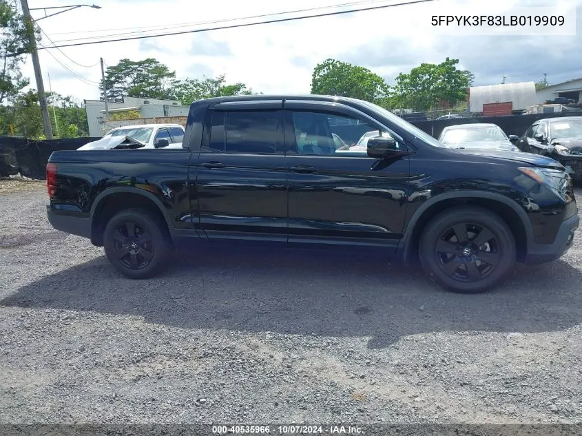 2020 Honda Ridgeline Black Edition VIN: 5FPYK3F83LB019909 Lot: 40535966