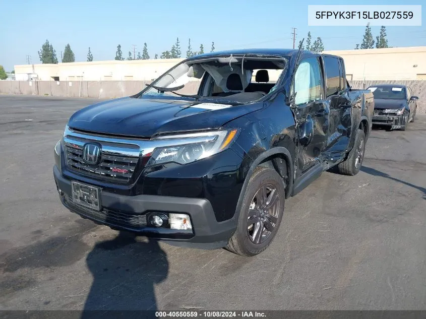 5FPYK3F15LB027559 2020 Honda Ridgeline Awd Sport