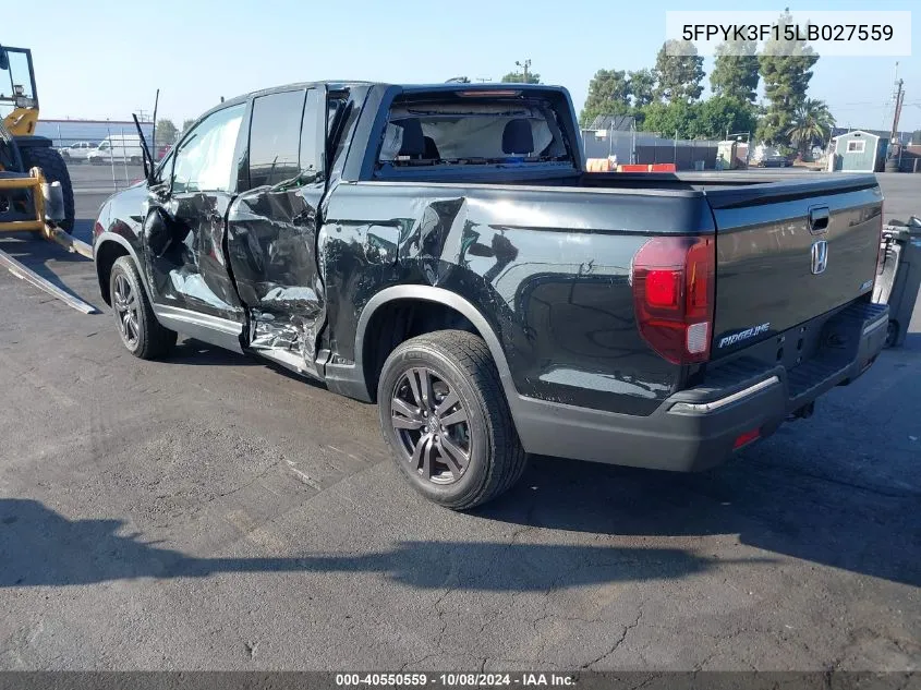 5FPYK3F15LB027559 2020 Honda Ridgeline Awd Sport