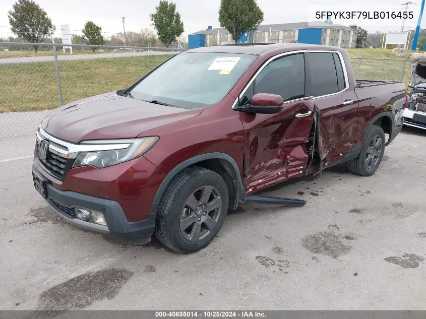 2020 Honda Ridgeline Rtl-E VIN: 5FPYK3F79LB016455 Lot: 40695014