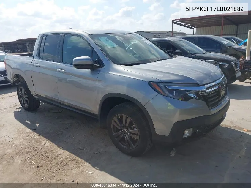 2020 Honda Ridgeline Awd Sport VIN: 5FPYK3F17LB021889 Lot: 40816334