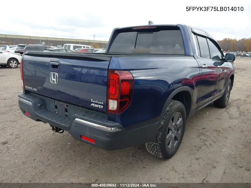 2020 Honda Ridgeline Rtl-E VIN: 5FPYK3F75LB014010 Lot: 40839682