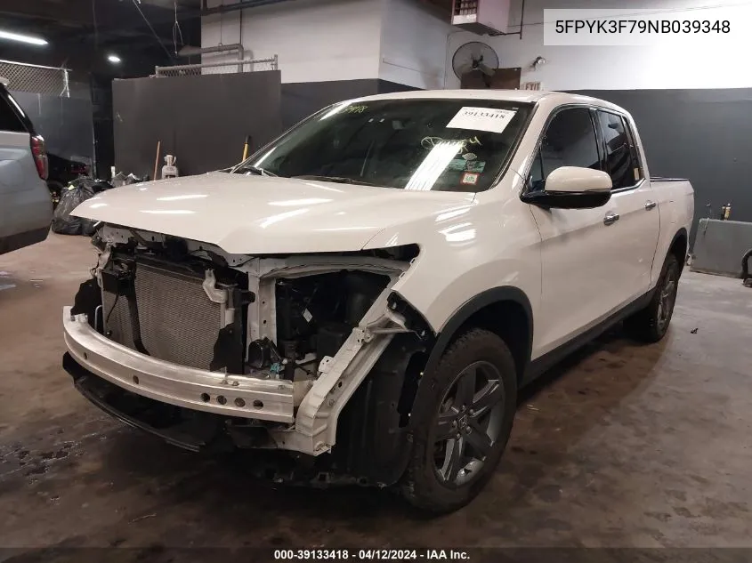 5FPYK3F79NB039348 2022 Honda Ridgeline Rtl-E