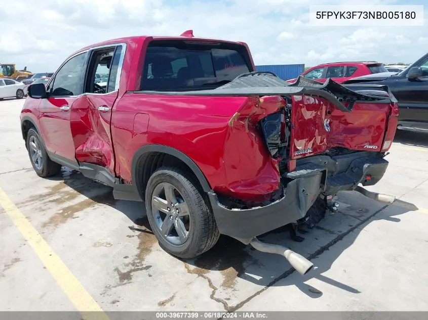 5FPYK3F73NB005180 2022 Honda Ridgeline Rtl-E