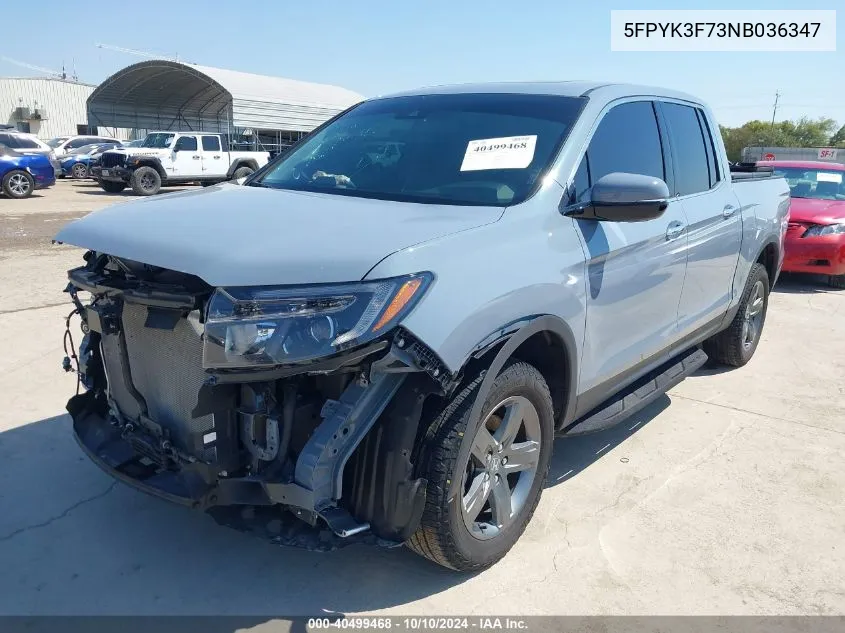 5FPYK3F73NB036347 2022 Honda Ridgeline Rtl-E