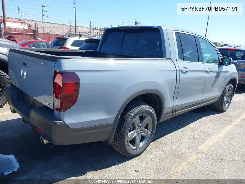 2023 Honda Ridgeline Rtl-E VIN: 5FPYK3F70PB057191 Lot: 40148099