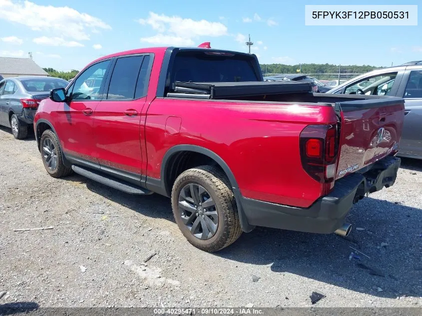 2023 Honda Ridgeline Sport VIN: 5FPYK3F12PB050531 Lot: 40295471