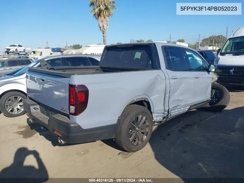 5FPYK3F14PB052023 2023 Honda Ridgeline Sport