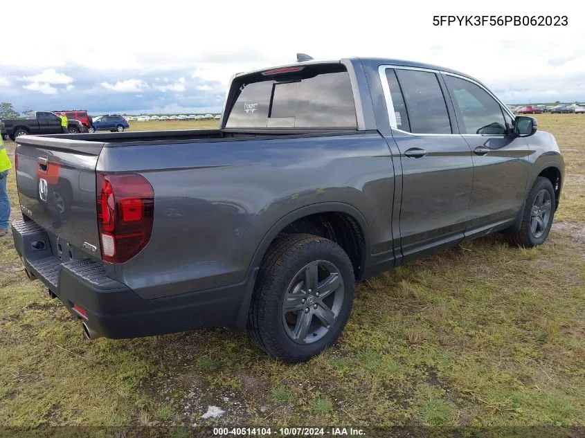 2023 Honda Ridgeline Rtl VIN: 5FPYK3F56PB062023 Lot: 40514104