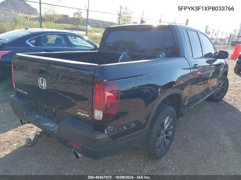 2023 Honda Ridgeline Sport VIN: 5FPYK3F1XPB033766 Lot: 40557075