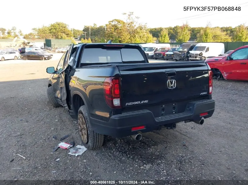 2023 Honda Ridgeline Rtl VIN: 5FPYK3F57PB068848 Lot: 40561825