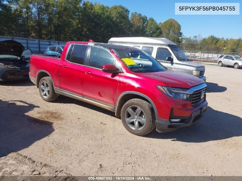 2023 Honda Ridgeline Rtl VIN: 5FPYK3F56PB045755 Lot: 40607552