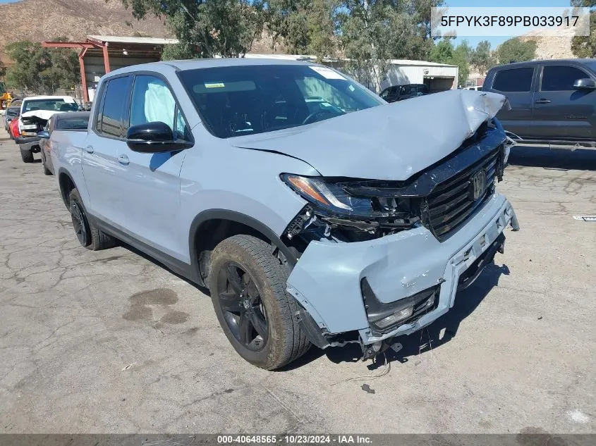 2023 Honda Ridgeline Black Edition VIN: 5FPYK3F89PB033917 Lot: 40648565