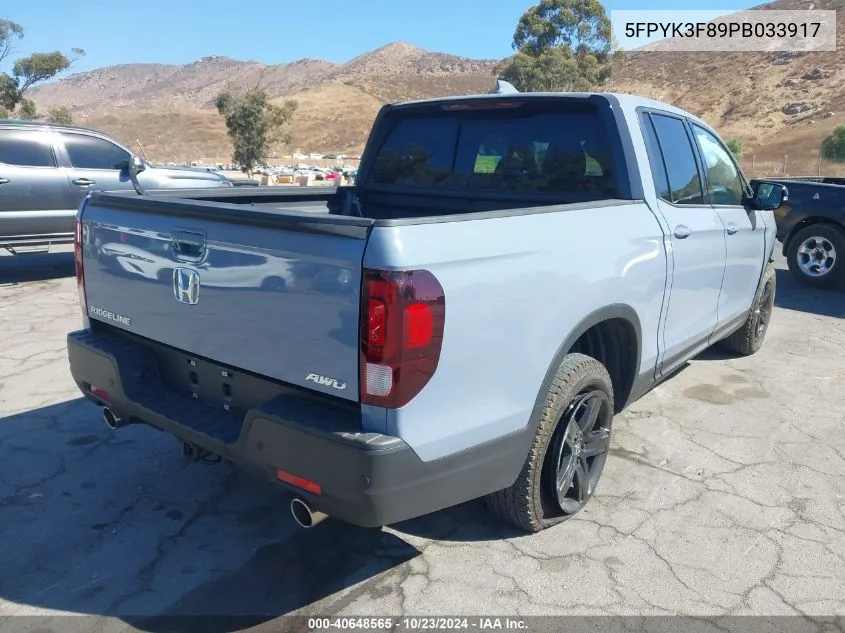 2023 Honda Ridgeline Black Edition VIN: 5FPYK3F89PB033917 Lot: 40648565