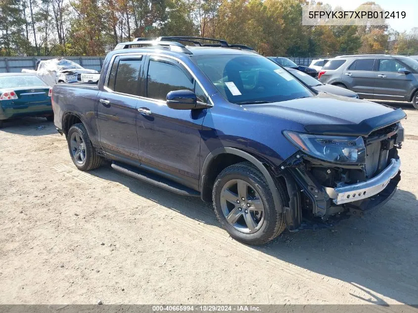 2023 Honda Ridgeline Rtl-E VIN: 5FPYK3F7XPB012419 Lot: 40665994