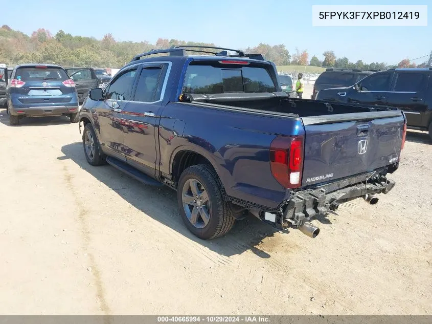 2023 Honda Ridgeline Rtl-E VIN: 5FPYK3F7XPB012419 Lot: 40665994