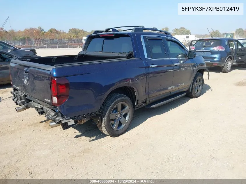 2023 Honda Ridgeline Rtl-E VIN: 5FPYK3F7XPB012419 Lot: 40665994