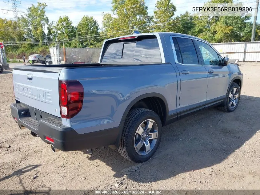 2024 Honda Ridgeline Rtl VIN: 5FPYK3F56RB019806 Lot: 40330263