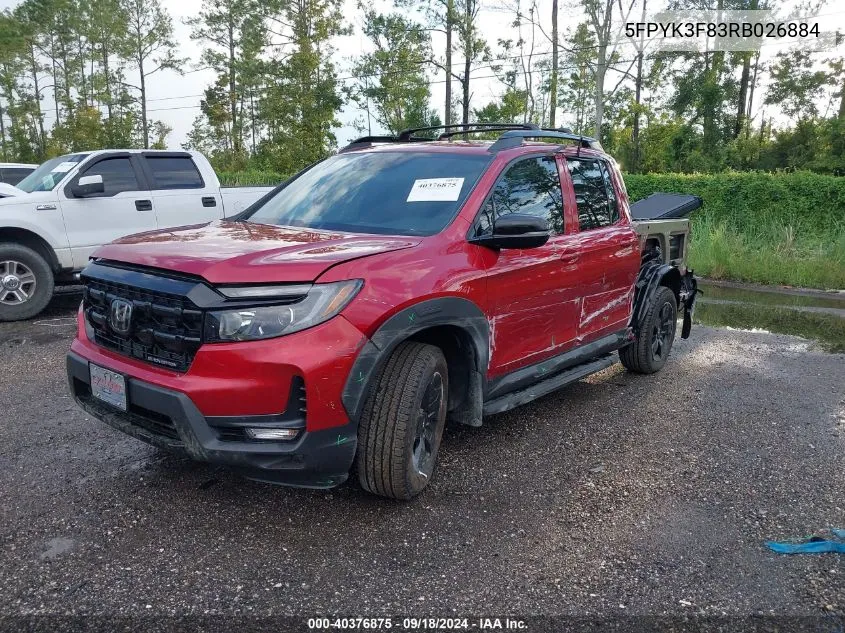 2024 Honda Ridgeline Black Edition VIN: 5FPYK3F83RB026884 Lot: 40376875