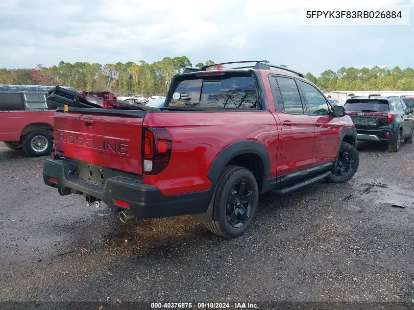 2024 Honda Ridgeline Black Edition VIN: 5FPYK3F83RB026884 Lot: 40376875