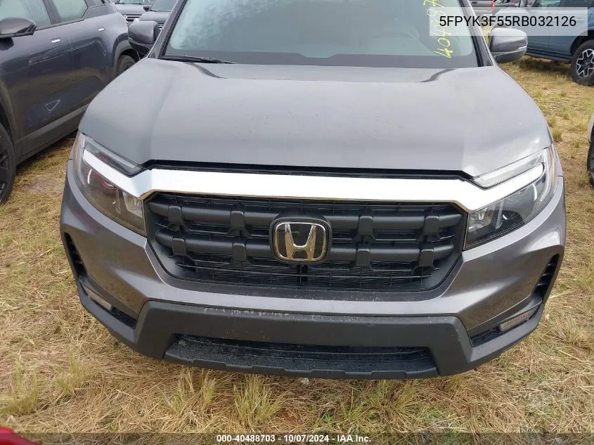 2024 Honda Ridgeline Rtl VIN: 5FPYK3F55RB032126 Lot: 40488703