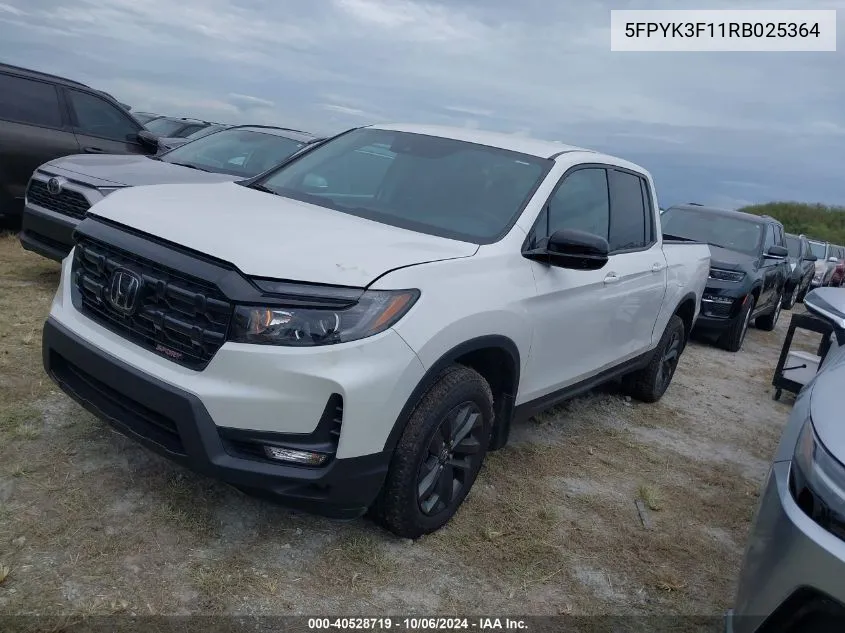 5FPYK3F11RB025364 2024 Honda Ridgeline Sport