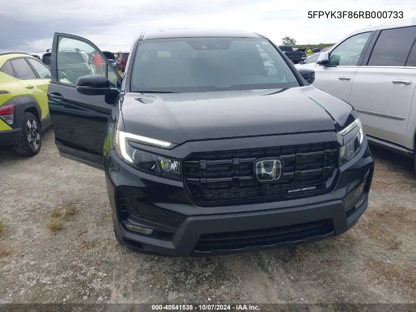 5FPYK3F86RB000733 2024 Honda Ridgeline Black Edition