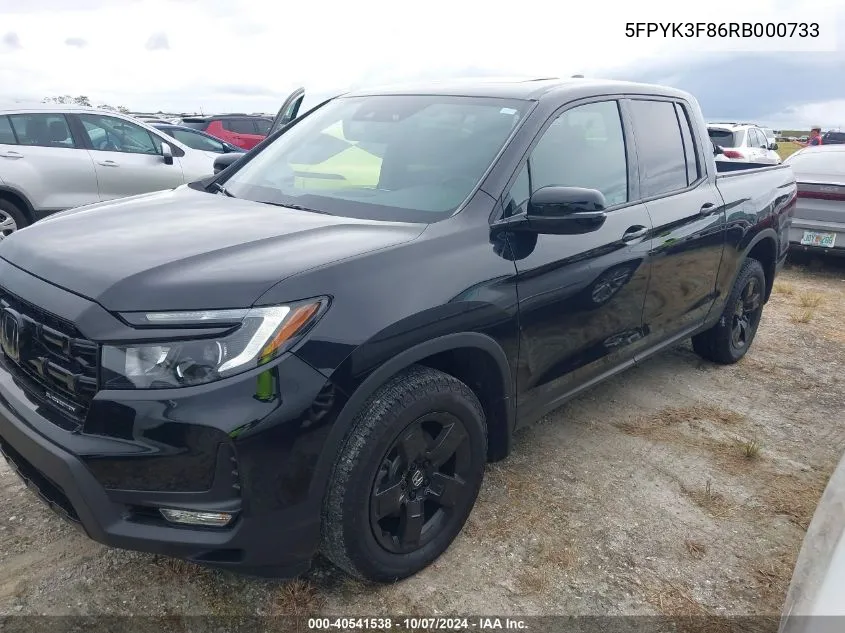 2024 Honda Ridgeline Black Edition VIN: 5FPYK3F86RB000733 Lot: 40541538