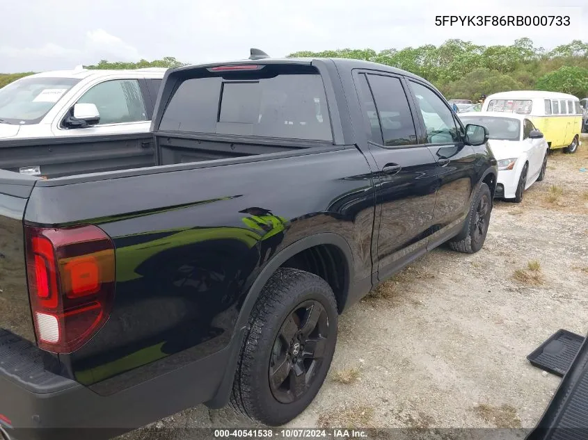 2024 Honda Ridgeline Black Edition VIN: 5FPYK3F86RB000733 Lot: 40541538