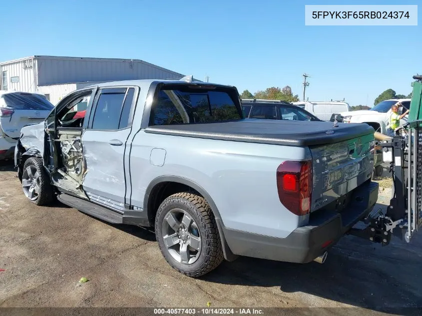 5FPYK3F65RB024374 2024 Honda Ridgeline Trail Sport